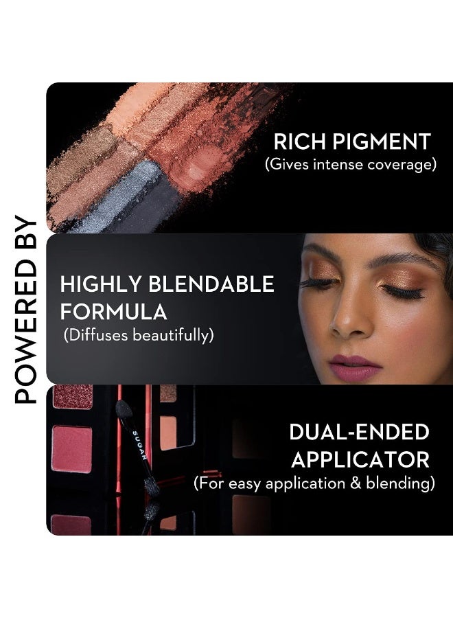 شوجار باليت ظلال العيون Blend The Rules من SUGAR Cosmetics | يدوم طويلاً، مقاوم للتلطخ، بلمسة نهائية لامعة | 10.4 جرام - 04 فيتيش (8 درجات ألوان طبيعية) - Image 3